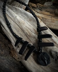 Crow obdisian necklace 
