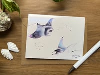 Greeting Card “Cosmic Mantarays”