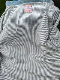 Image 9 of Wanderlust - Velvet evil eye protection jacket - Grey /light blue 6-12 uk