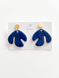 Paire de boucles d'oreilles céramique FEUVA bleu