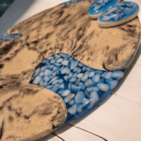 Image 4 of Handmade Art Stone & Resin Serving Board -36 cm (14 in) | Unique Italian Pebble Inlays | 