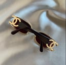 Image 1 of Chanel Gold Metal Frame Sunglasses 