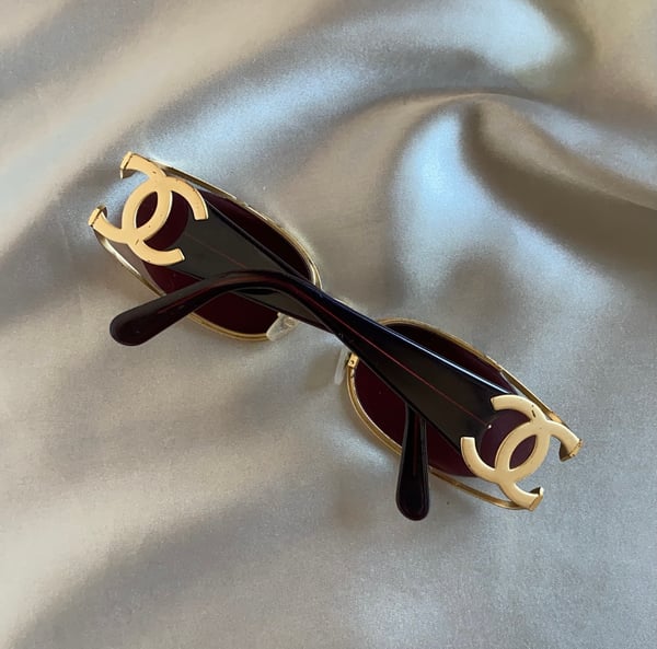 Image of Chanel Gold Metal Frame Sunglasses 