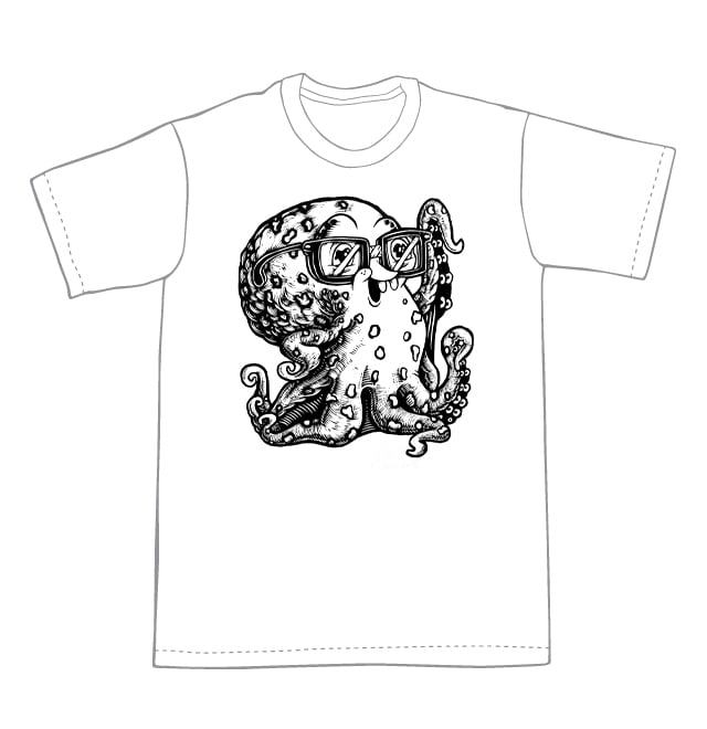 Nerdy Octopus T-shirt (A3)**FREE SHIPPING**