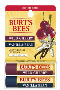 Burt's Bees 100% Natural Lip Balm, Wild Cherry and Vanilla Bean Blister Box, 0.3 Ounce, 2 Count