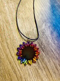 Image 4 of Tie dye Sunflower Shaped necklace and earrings 