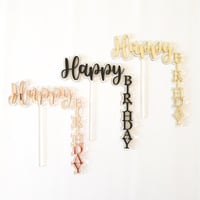 Image 3 of Predesigned Floating Happy Birthday Cake Toppers