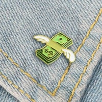 Image 3 of FLYING DOLLAR BILLS PIN