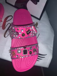 Image 1 of Cutie crocs/hot pink