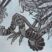 Image 3 of The Snake and the Heron (Color Wash)