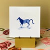 Single Horse Cobalt Tile