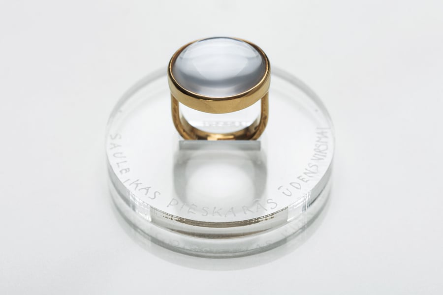 Image of "Sun touching water..." gold plated silver ring with rock crystal  · SOL CONTRECTANS...  ·