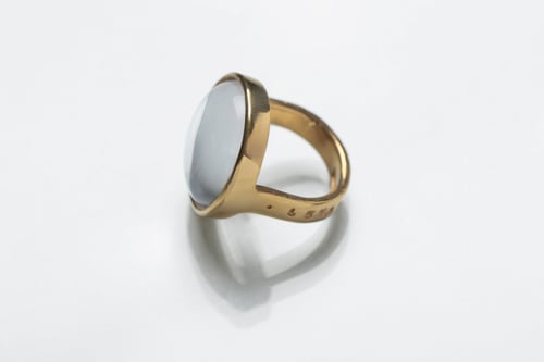 Image of "Sun touching water..." gold plated silver ring with rock crystal  · SOL CONTRECTANS...  ·