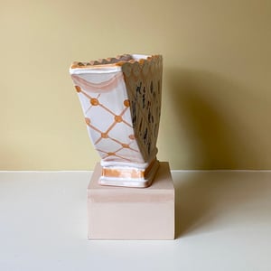 Image of Cobalt Lattice Motifs - Large Romantic Vase
