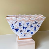 Image 3 of Cobalt Lattice Motifs - Large Romantic Vase
