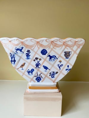 Image of Cobalt Lattice Motifs - Large Romantic Vase