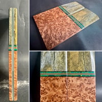 Image 1 of Giraffe Bone & Redwood Burl Segmented Knife Scales