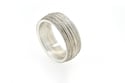 Sterling Silver Round, grooved 'Strata' Ring. 7mm diameter band