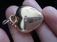 Image 3 of VICTORIAN 15CT HIGH CARAT SEED PEARL HEART PUFF PENDANT 4.2g