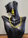 Image of BRIGHT YELLOW CRYSTALS AND HOWLITE BEADED NECKLACE SET