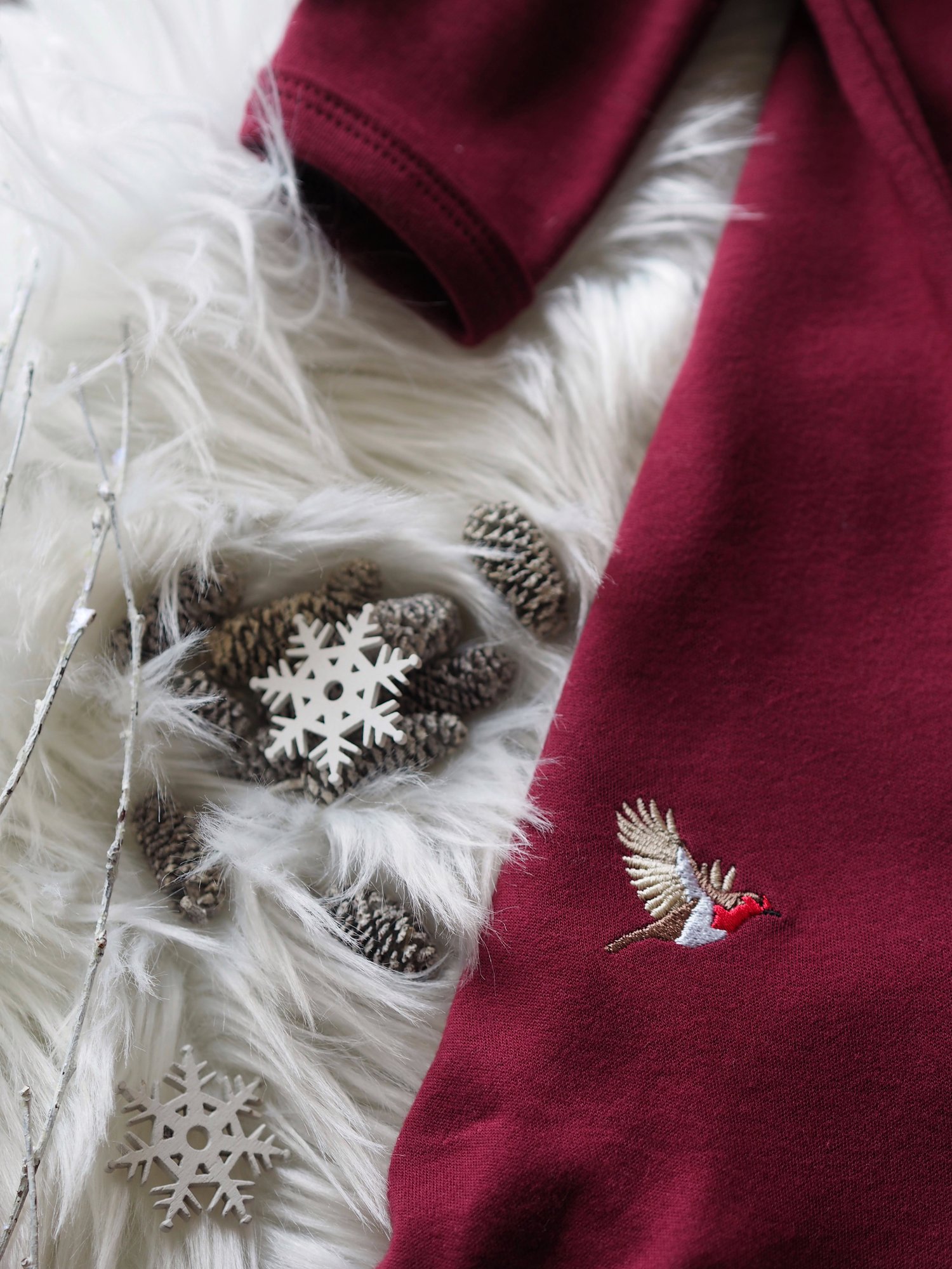 Image of Deck The Halls - Burgundy, Sleepsuit 