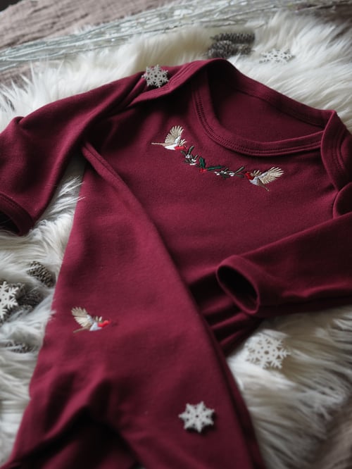 Image of Deck The Halls - Burgundy, Sleepsuit 