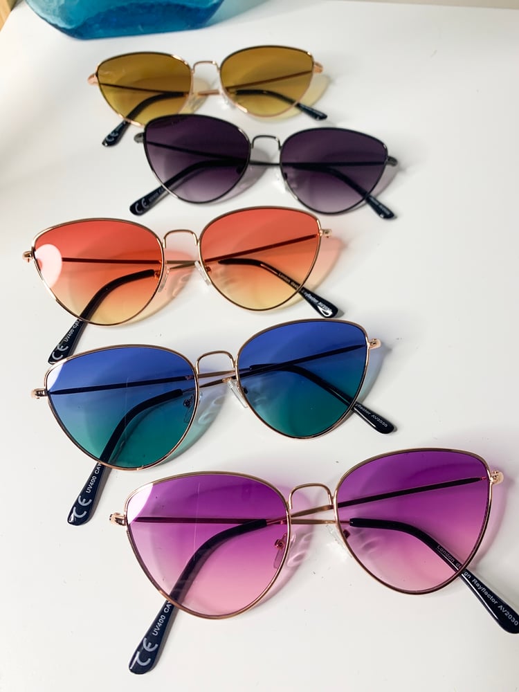 Cats Eye Sunglasses with Tinted Lens Boho Rose