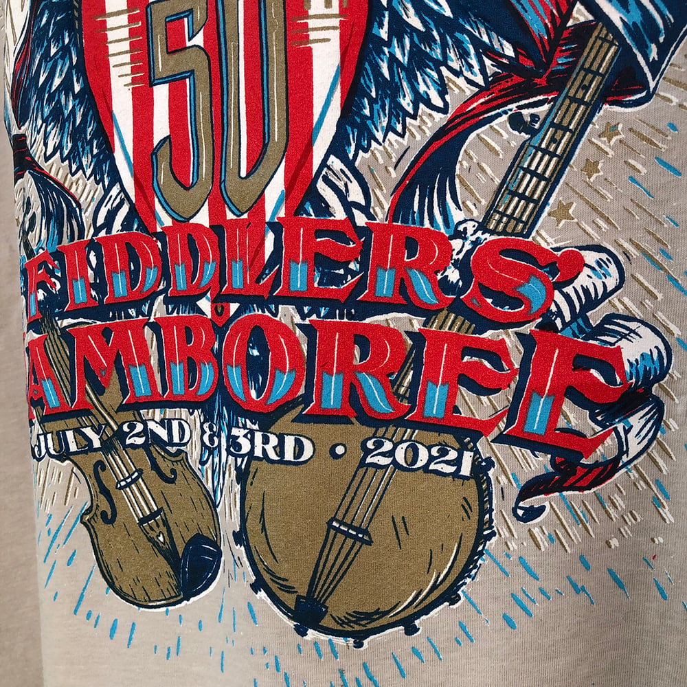 50th Smithville Fiddlers' Jamboree Official Commemorative Tee- Sand
