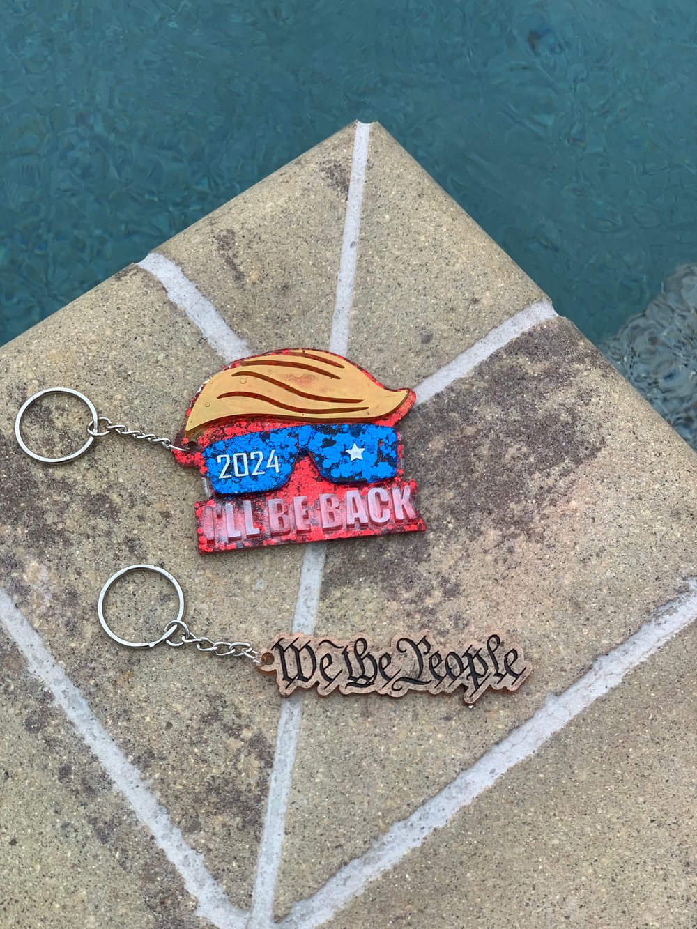 Image of Trump and We the People keychain 