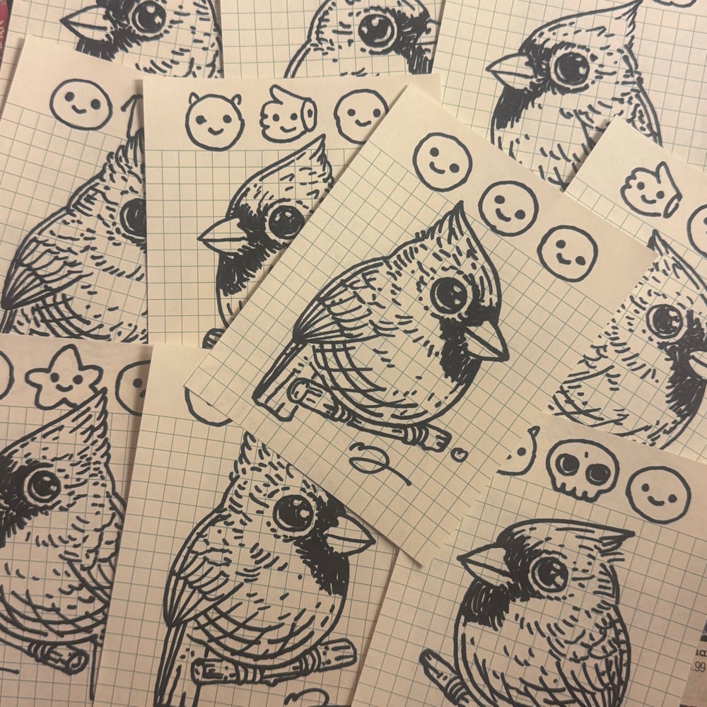 Image of Fat Bird Sharpie Sketch #275-284