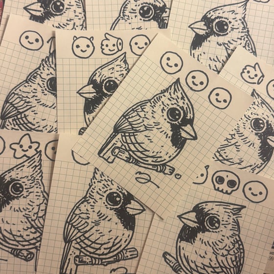 Image of Fat Bird Sharpie Sketch #275-284