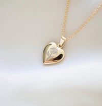 Image 2 of 14K Gold Heart Locket Necklace 