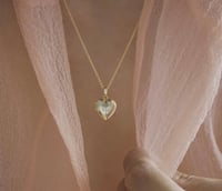 Image 3 of 14K Gold Heart Locket Necklace 