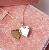 Image 5 of 14K Gold Heart Locket Necklace 