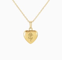 Image 4 of 14K Gold Heart Locket Necklace 