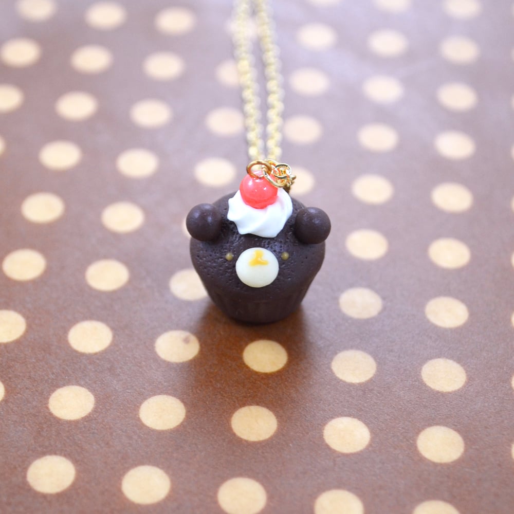 Chocolate Muffin Bear Necklace