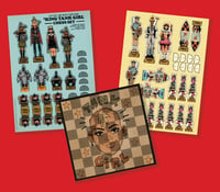 Image 4 of SALE - 'KING TANK GIRL A2 TRIPLE PRINT SET and CUT-OUT CHESS PRINT SET