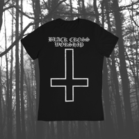 Image 2 of BLACK CROSS WORSHIP CROSS T-SHIRT