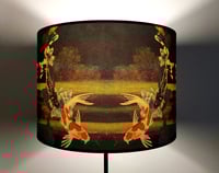 Image 4 of Koi on Black and Gold Drum Lampshade by Lily Greenwood (30cm Diameter)