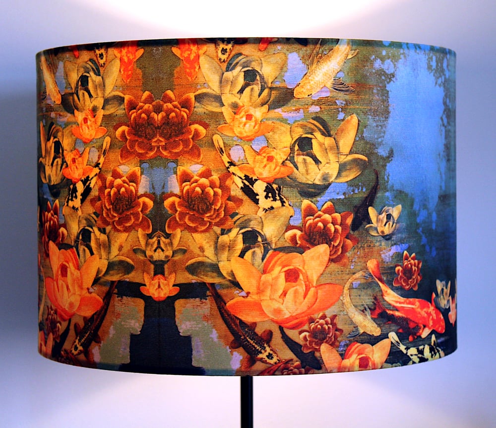 Image of Koi Pond Drum Lampshade by Lily Greenwood (30cm Diameter)
