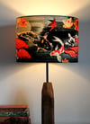 Koi on Black and Grey Drum Lampshade by Lily Greenwood (30cm Diameter)