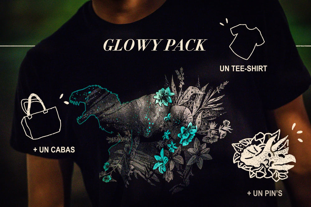 Image of GLOWY PACK (Tee-shirt + Cabas + Pin's)