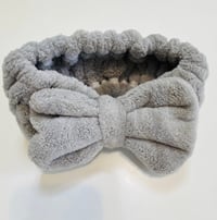 Image 3 of Fluffy Bow Face Wash Headband