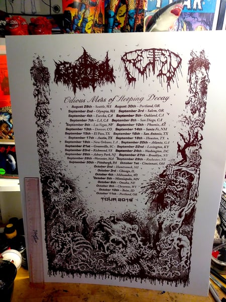 Image of Fetid/Cerebral Rot- Tour Poster, 2019