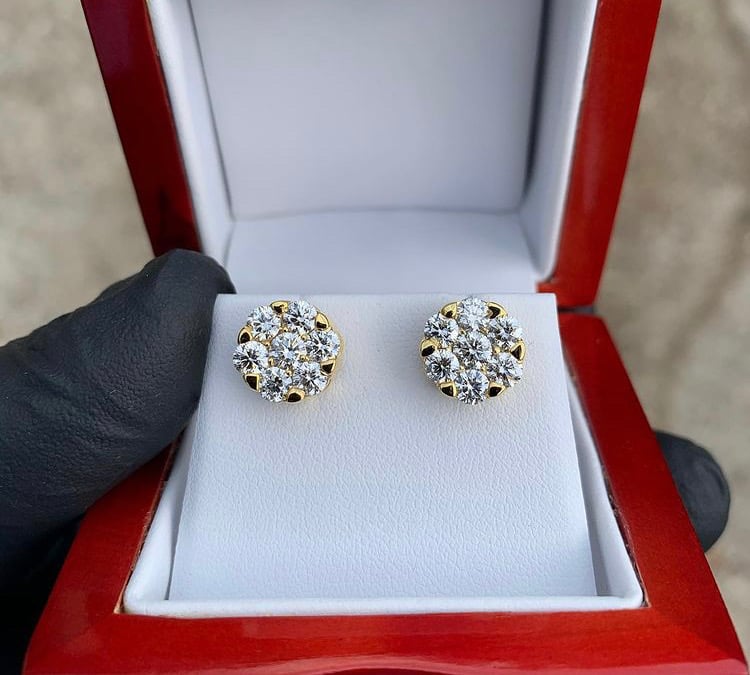 Image of Cluster Diamond Earrings 