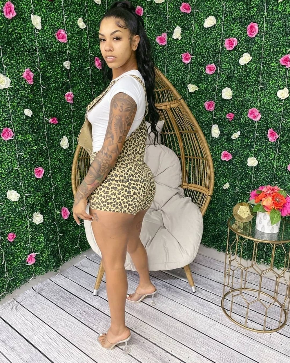 Leopard overall romper  