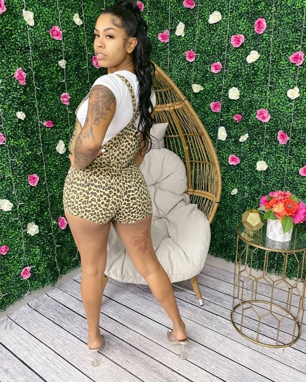 Leopard overall romper  