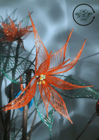 [Abaca Sinamay Handicraft] 20 pcs. Poinsettia-Inspired Flower Decor