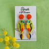 Orange Bellied Parrot Drop Earrings