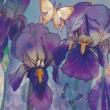 Image of Iris with Butterflies